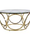 Salontafel Ø 80 cm goud/helder glas