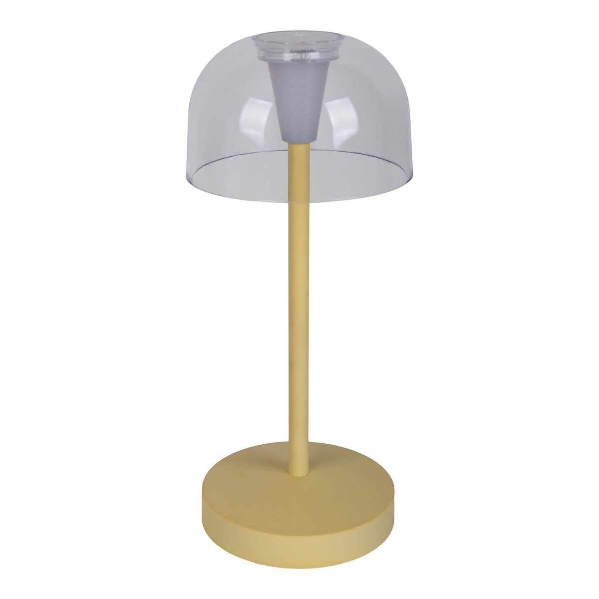 2-ex-ingestelde LED-batterijtafellamp "Gomba" voor buiten en binnen, gemaakt van metaal en plastic in geel, 18,5 cm hoog - Afbeelding 4