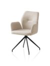 Draaifauteuil met Structuurstof en 180° Draaifunctie Beige
