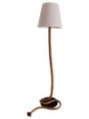 Staande lamp "touw" gemaakt van metaal, plastic, jute en textielmateriaal in de natuur, met E27 -versie, verlichting voor woonkamer, eetkamer of kantoor, 165 cm hoog