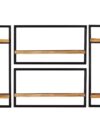Set van 4 Wandplanken van Mangohout met Antiek Metalen Frame