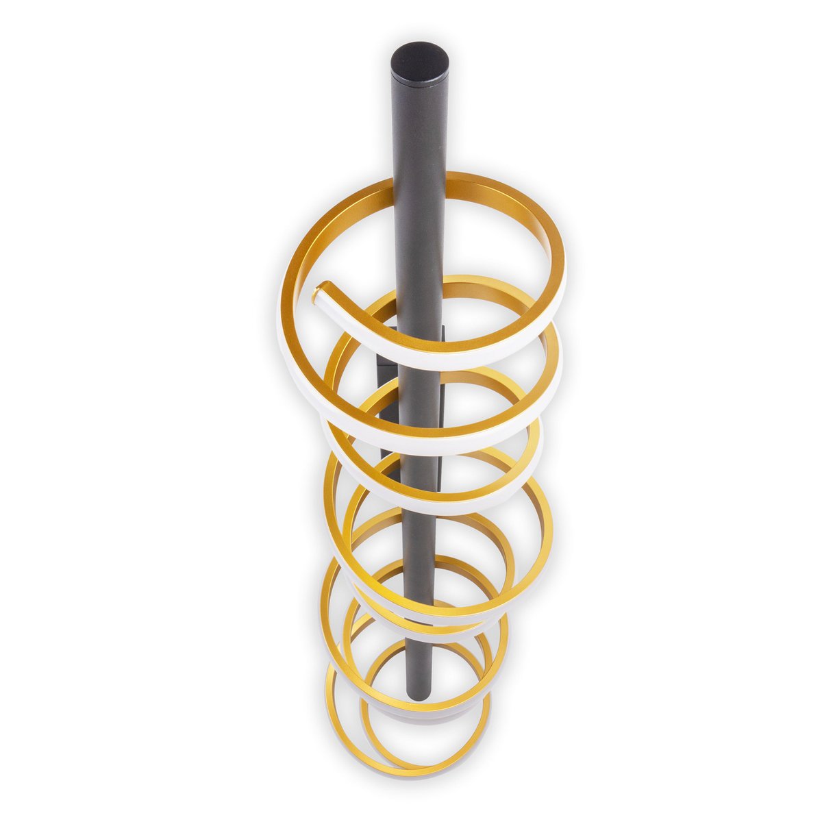LED -plafondlicht "Belleza", moderne metalen plafondlamp en plastic in zwart, goud en wit, met stevig gebouwd -in LED's, 100 cm lang. De ideale verlichting voor woonkamer, eetkamer of kantoor. - Afbeelding 7