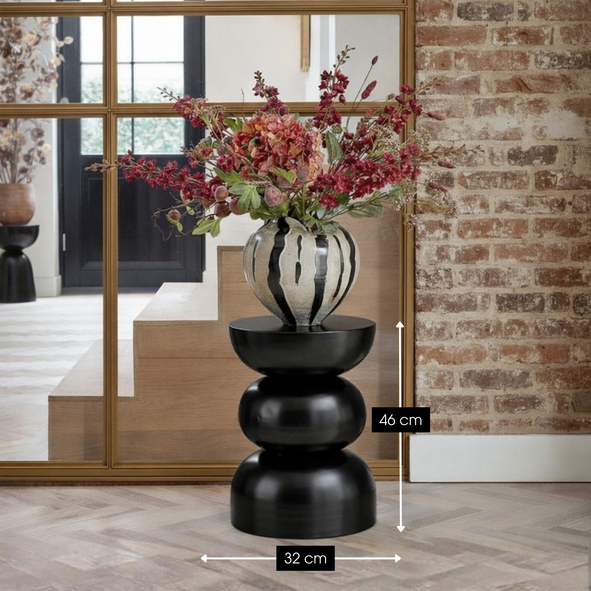 Luna Ronde Bijzettafel Zwart 32 cm