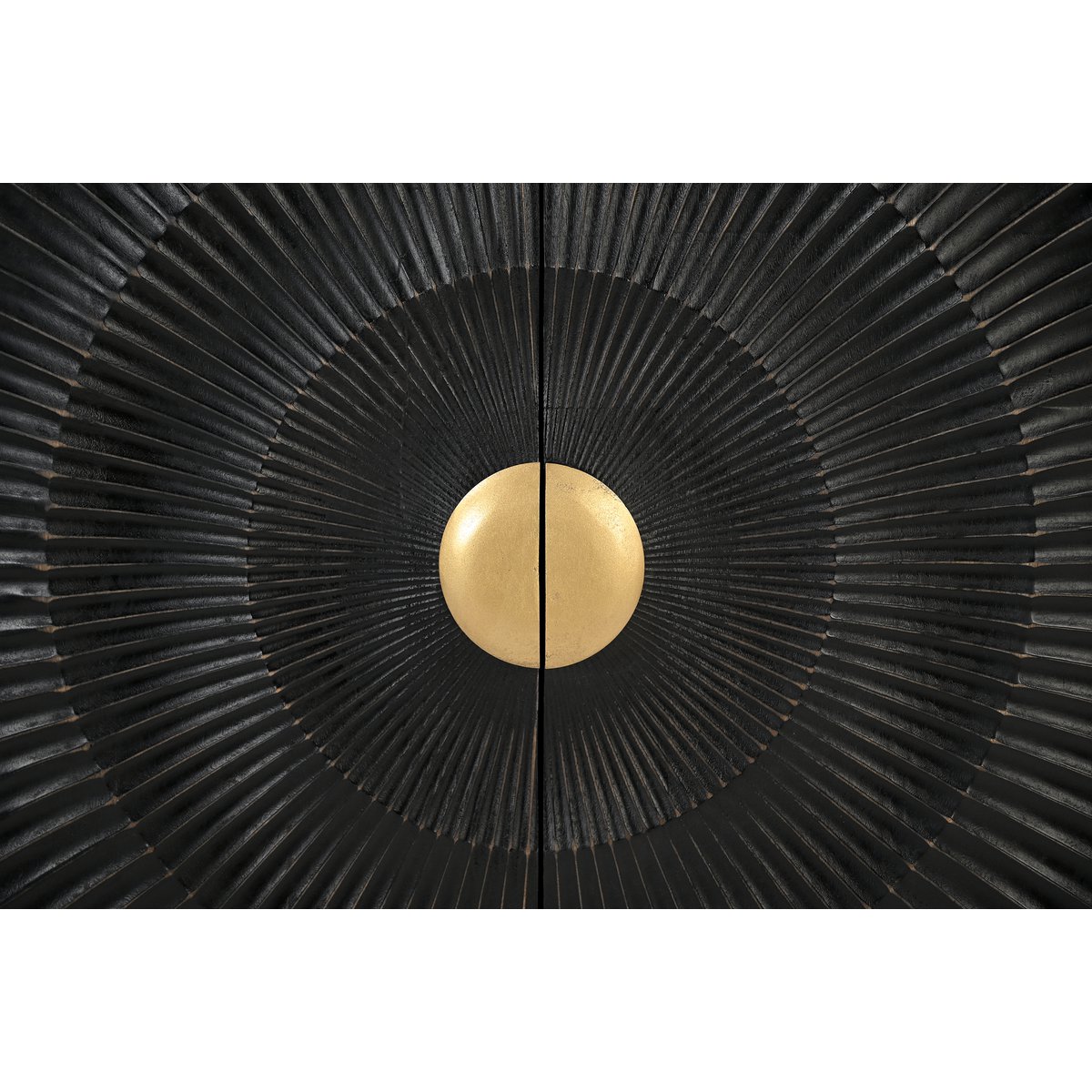 Compact Dressoir Mangohout Zwart met Gouden Greep 75 cm - Afbeelding 4