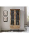 Scandinavische Vitrinekast Eikenfineer en Zwart 179 cm