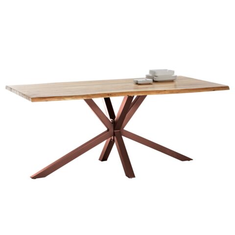 Industriële Eettafel met Massief Houten Blad 200 cm