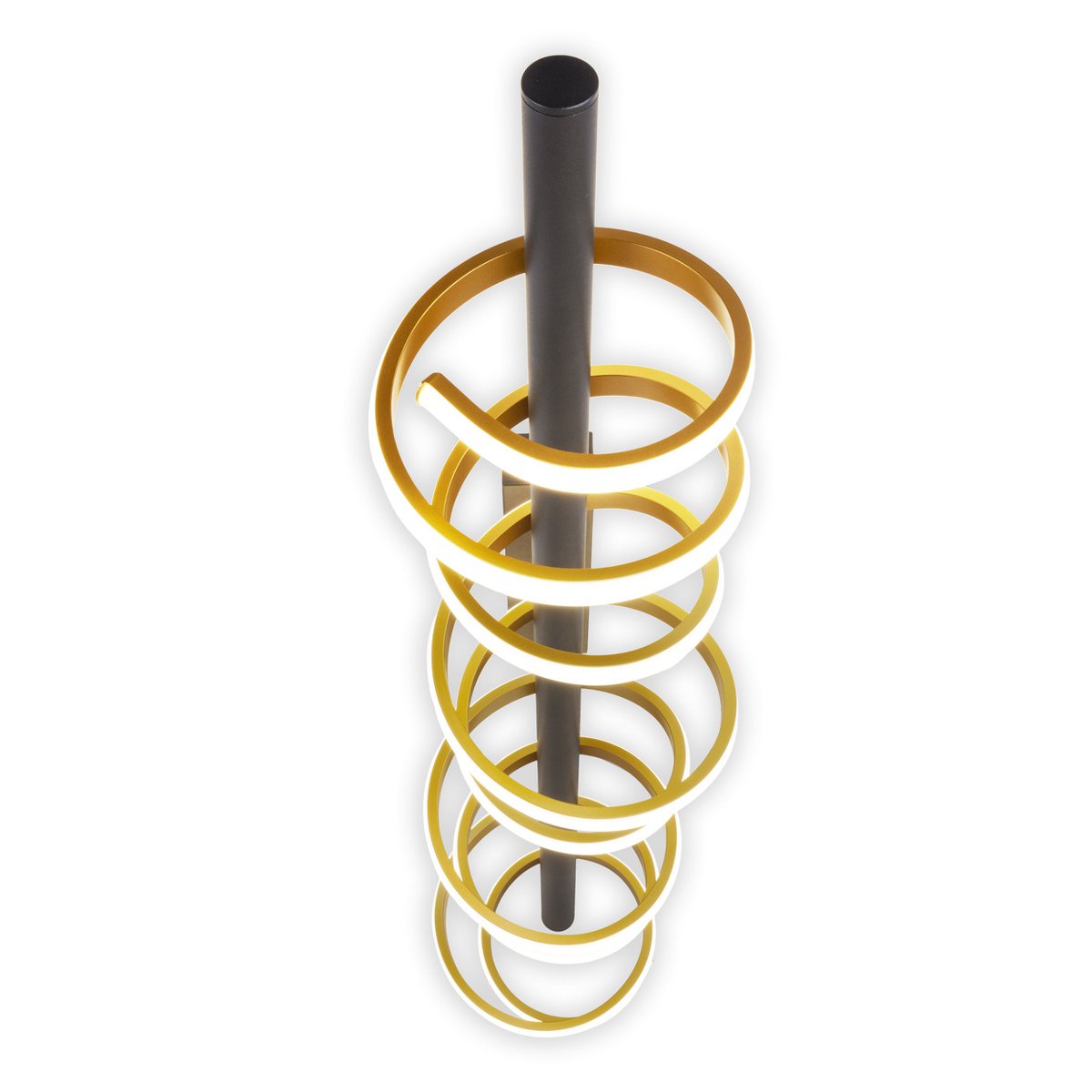 LED -plafondlicht "Belleza", moderne metalen plafondlamp en plastic in zwart, goud en wit, met stevig gebouwd -in LED's, 100 cm lang. De ideale verlichting voor woonkamer, eetkamer of kantoor. - Afbeelding 8