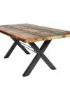 Massief Houten Eettafel met Zwart IJzeren Frame 200 cm