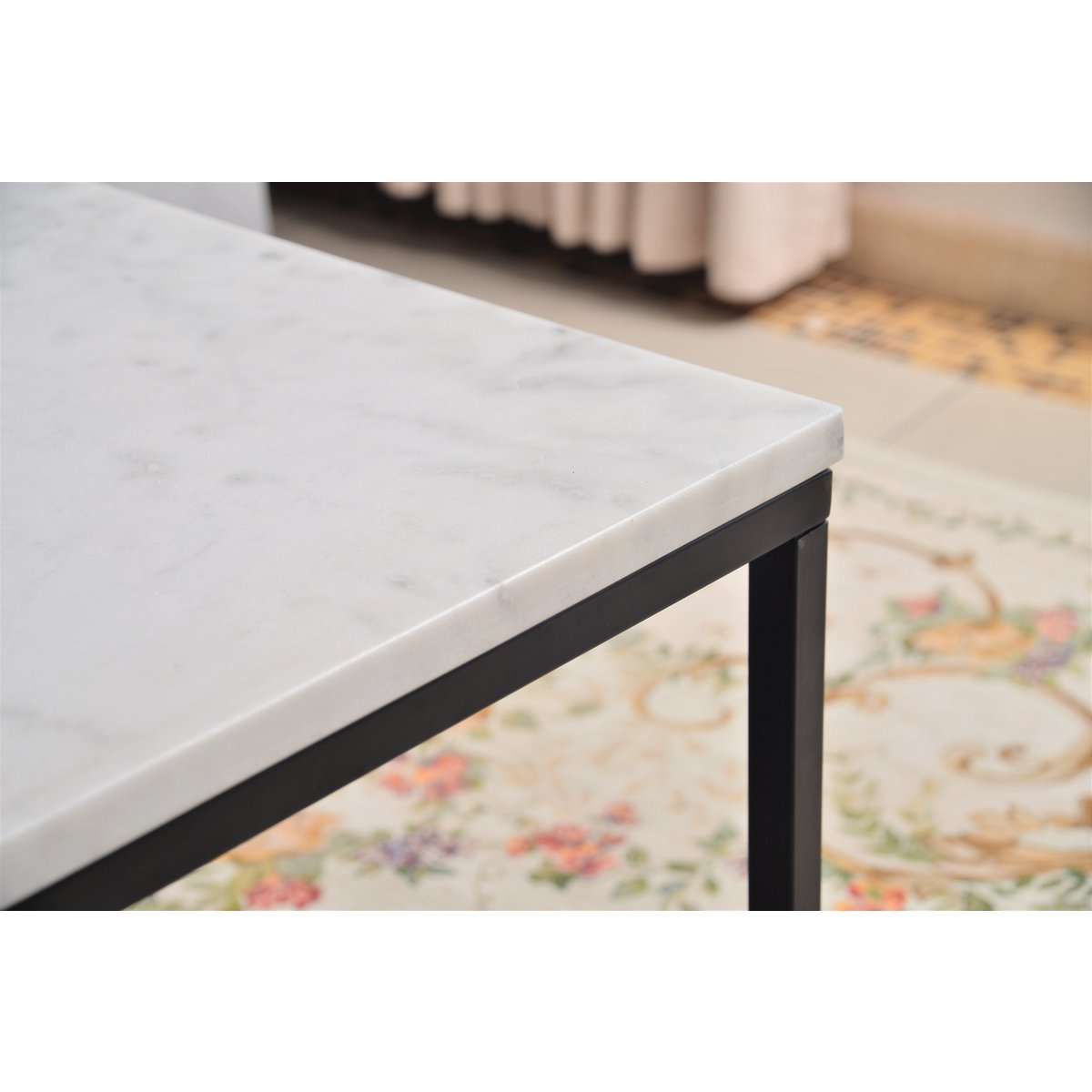 Marmeren salontafel wit zwart 75 x 75 x 48 cm - Afbeelding 11