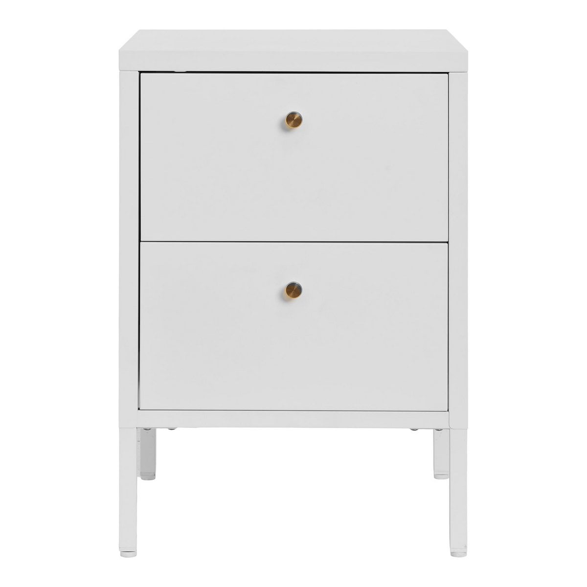 Ladekast staal wit met 2 lades 40 x 40 x 60 cm