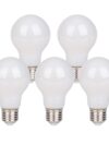 5-set LED-lamp met E14-aansluiting, peervorm 8 watt, gemaakt van metaal en glas, melkachtig