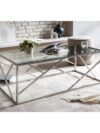 Design salontafel zilver glas 120 x 60 x 45 cm