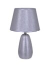 Zilverkleurige Tafellamp met Keramische Voet 37 cm