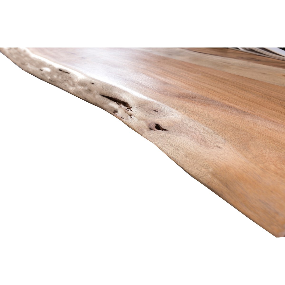 Eettafel Acaciahout met Boomrand - Naturel/Zwart 200x100 cm - Afbeelding 4