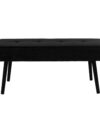 Skiby Bank - Zwart Fluweel met Zwart Metalen Poten 100x35x44 cm
