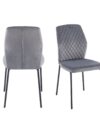 Eetkamerstoel in Fluwelen Look met Diamantstiksel Grijs Set van 2