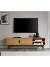 Scandinavisch Lowboard met Eikenlook en Zwart Onderstel 160 x 40 x 50 cm