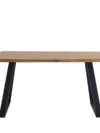 Eettafel Zwart MDF met Metalen Frame - 140x80 cm