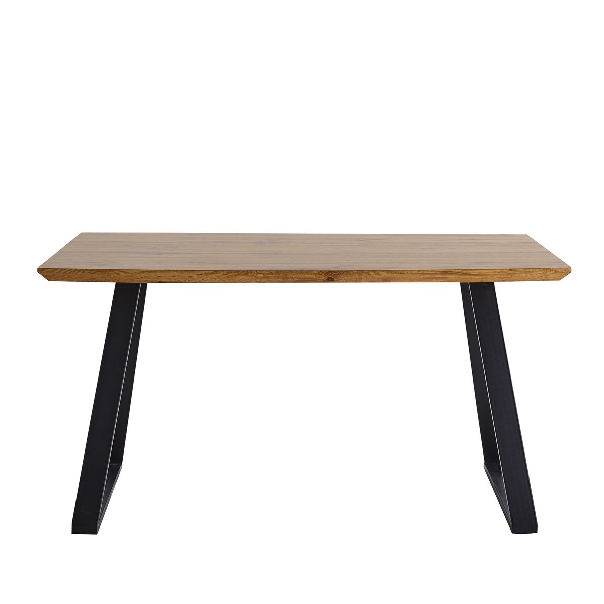 Eettafel Zwart MDF met Metalen Frame - 140x80 cm