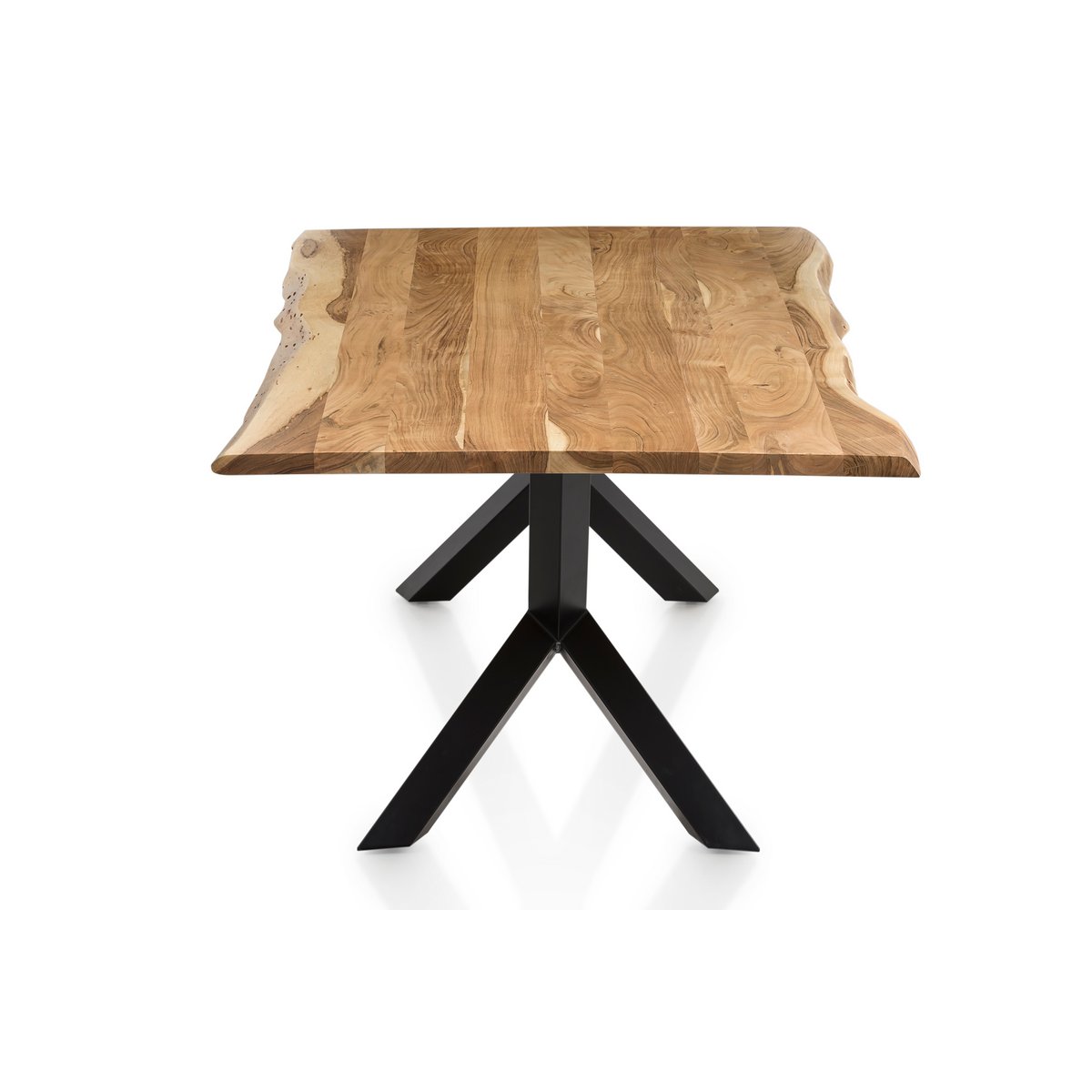 Eettafel Acaciahout met Natuurlijke Rand - Bruin/Zwart 200x100 cm - Afbeelding 5