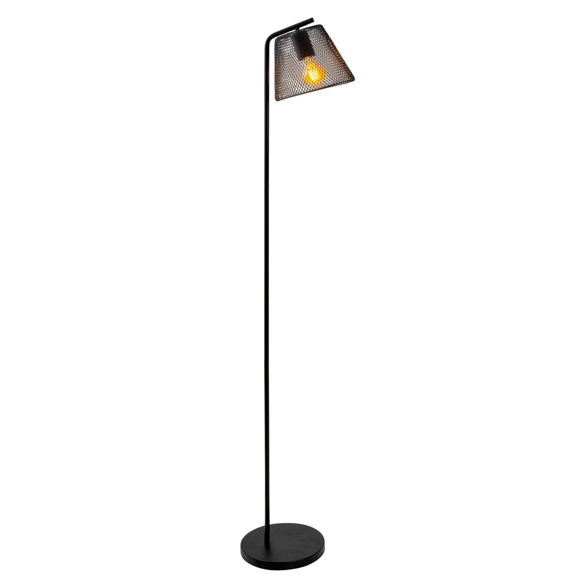 Staande lamp "Korie", vloerlamp gemaakt van zwart in zwart, met E27 -aansluiting, 140 cm hoog, voor de woonkamer en kantoor. - Afbeelding 2