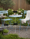 Laurence bistroset met tafel en 2 stoelen blauw metaal 3-delig