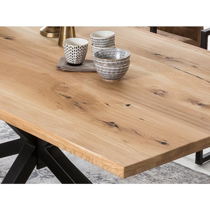 Eettafel wild eikenhout zwart 180 x 100 cm - Afbeelding 6