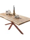 Industriële Eettafel van Mangohout met Boomrand 160 cm