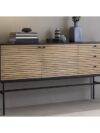 Scandinavisch Dressoir Zwart met Eikenfineer en 3 Lades