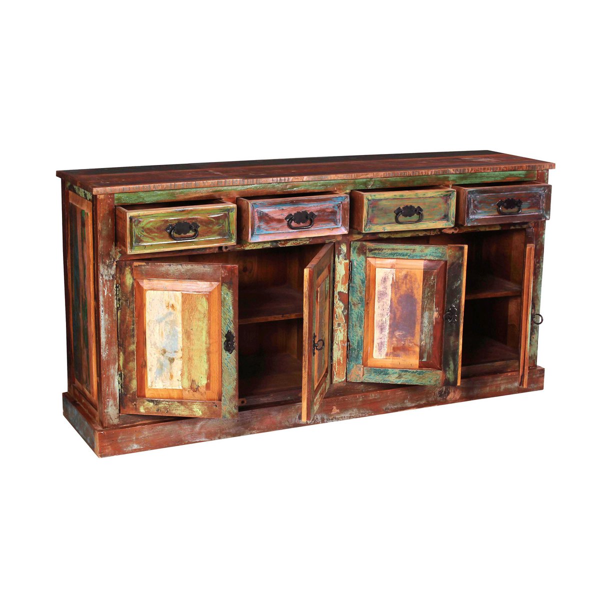 Kleurrijk Dressoir van Gerecycled Hout - 160 cm - Afbeelding 6