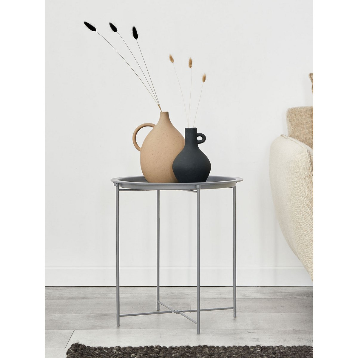 Opvouwbare Metalen Bijzettafel voor Buiten - Ø 47 cm - Afbeelding 4