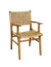 Fauteuil teakhout met rotan zitting en rugleuning naturel