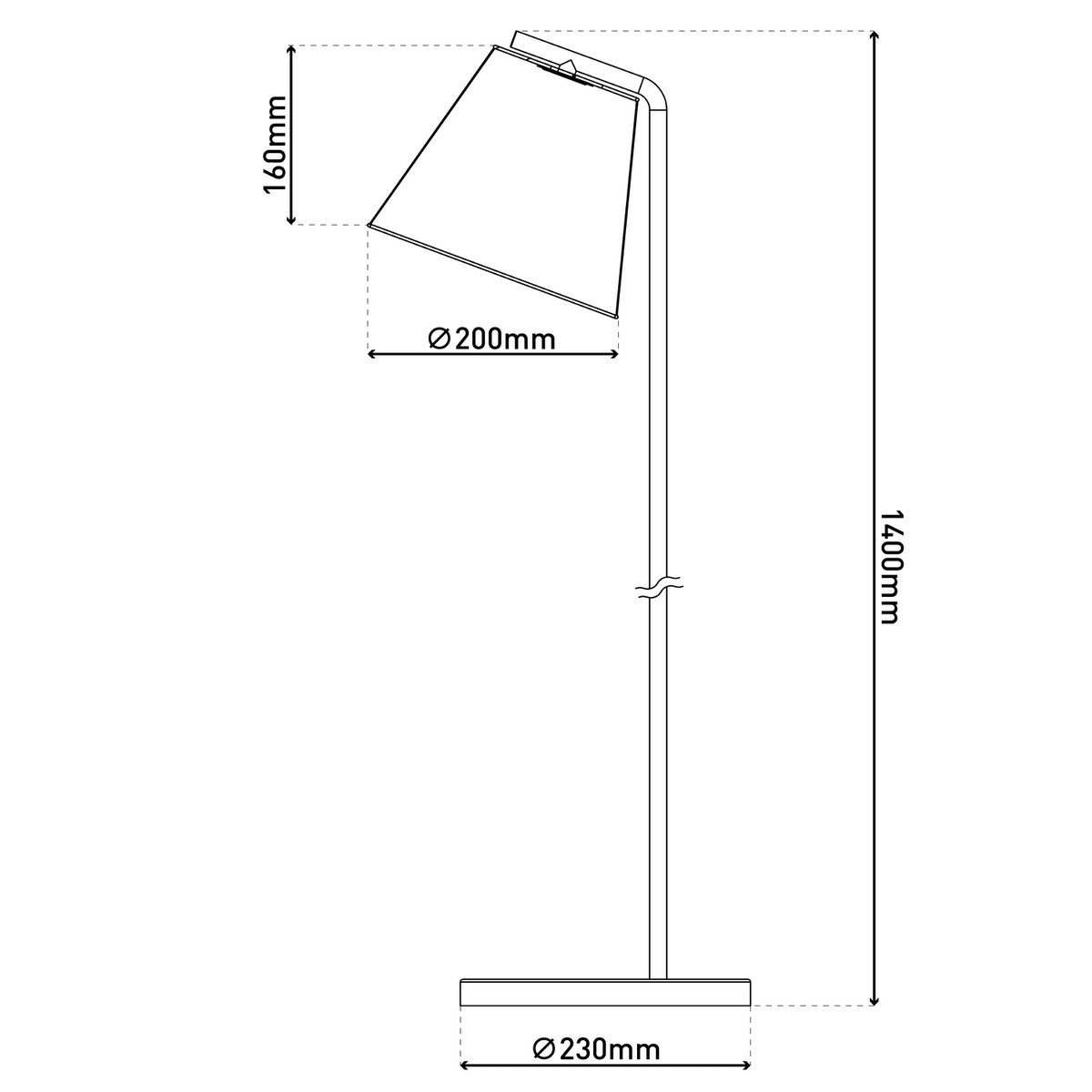 Staande lamp "Korie", vloerlamp gemaakt van zwart in zwart, met E27 -aansluiting, 140 cm hoog, voor de woonkamer en kantoor. - Afbeelding 7