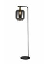 Lily Vloerlamp - Zwart met Smoke Glas en Gouden Details 100 cm