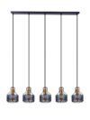 5 hanger lamp "foro" retro hanger lamp gemaakt van metaal in zwart en goud met E27 -versies, 96 cm lang. Stijlvolle verlichting voor woonkamer, eetkamer of keuken.