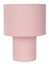 Tabellamp "Fluffy" met tekstbladen en voet in roze, E27, ca. 31 cm hoog