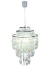 Decoratief hanglamp "Lina" in Chrome en Pearl, moderne kroonluchter gemaakt van metaal en plastic, met E27 -aansluiting, voor eetkamer, woonkamer, gang of kantoor, 50 cm hoog Ø32 cm