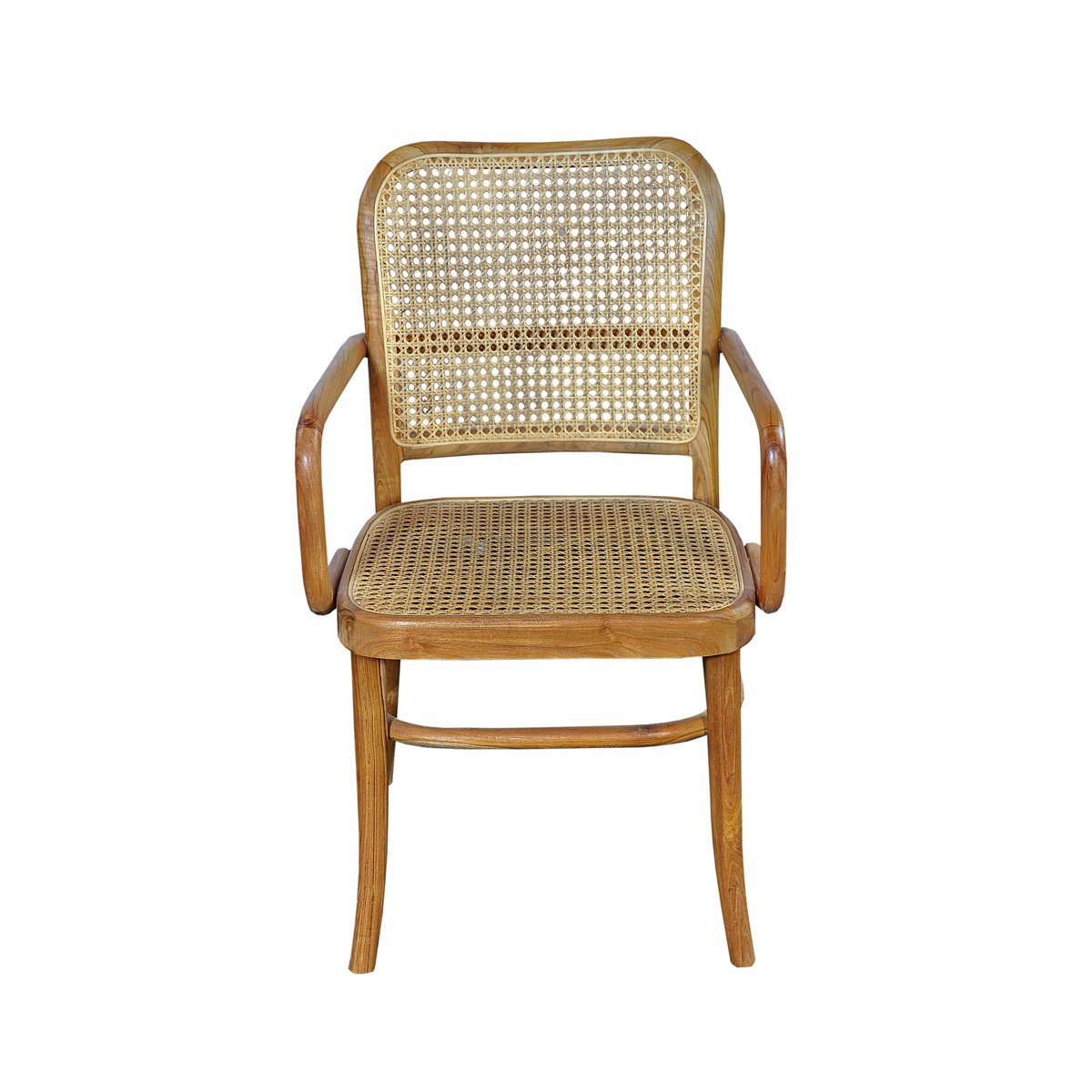 Teakhouten fauteuil met Weens vlechtwerk naturel - Afbeelding 2