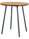 Cleveland Cafétafel Buiten - Teakhout met Zwart Metalen Onderstel Ø70 cm