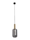 Hanglamp Fumo zwart goud met rookglas 22 x 22 x 150 cm