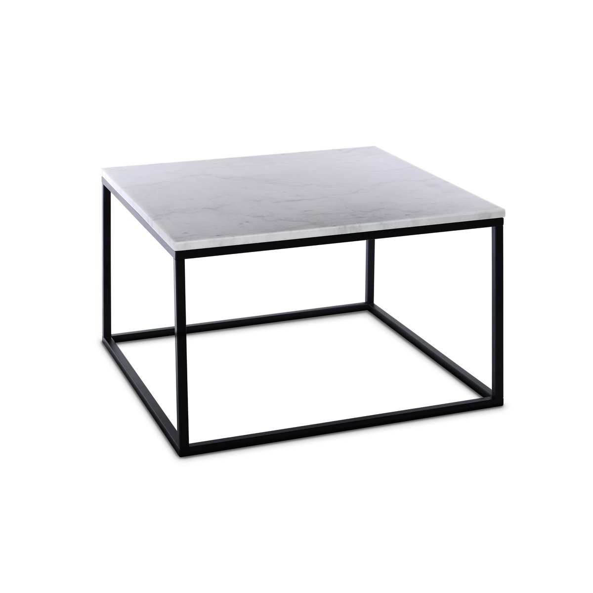 Marmeren salontafel wit zwart 75 x 75 x 48 cm