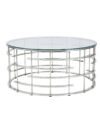 Design salontafel zilver glas 90 x 90 x 42 cm