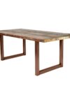 Massief Houten Eettafel Multikleur met IJzeren Frame 160 cm