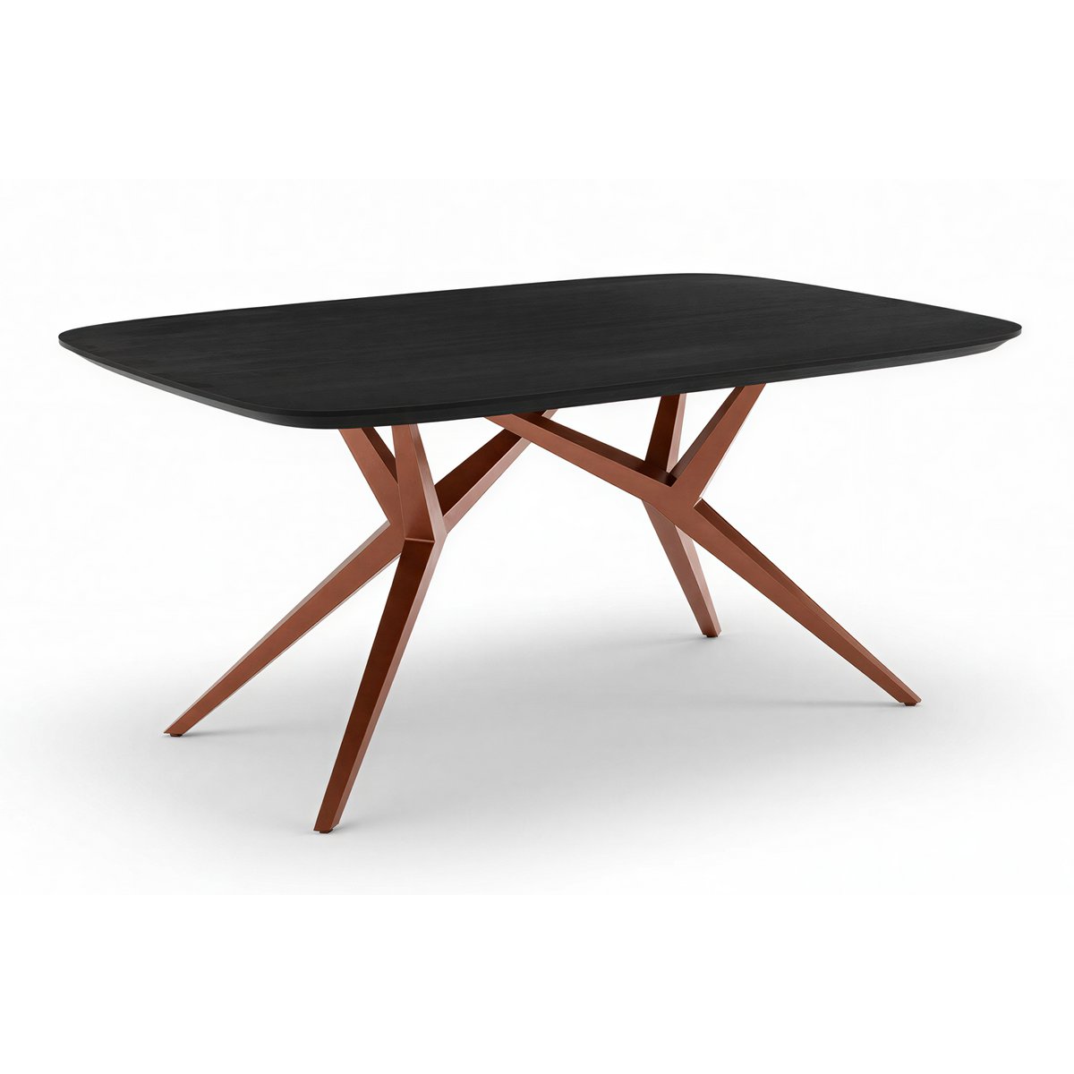 Industriële Eettafel Mangohout Zwart met Y-frame 200 x 100 cm