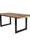 Tafel 240x100 cm, kleurrijk hergebruikt hout