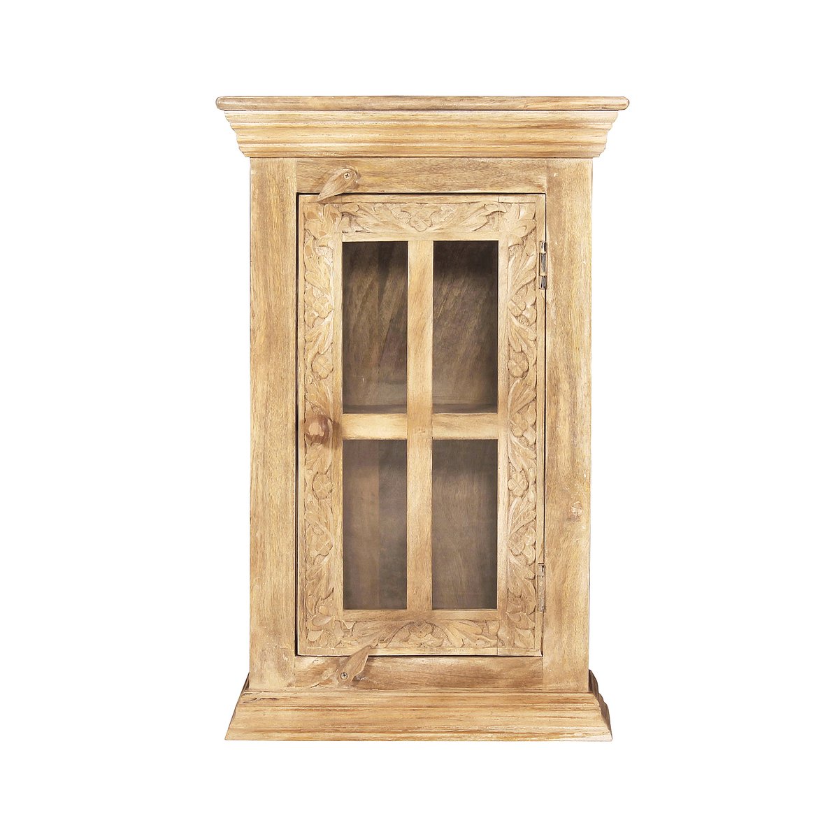 Exotische Wandkast van Mangohout met Glazen Deur - Afbeelding 2