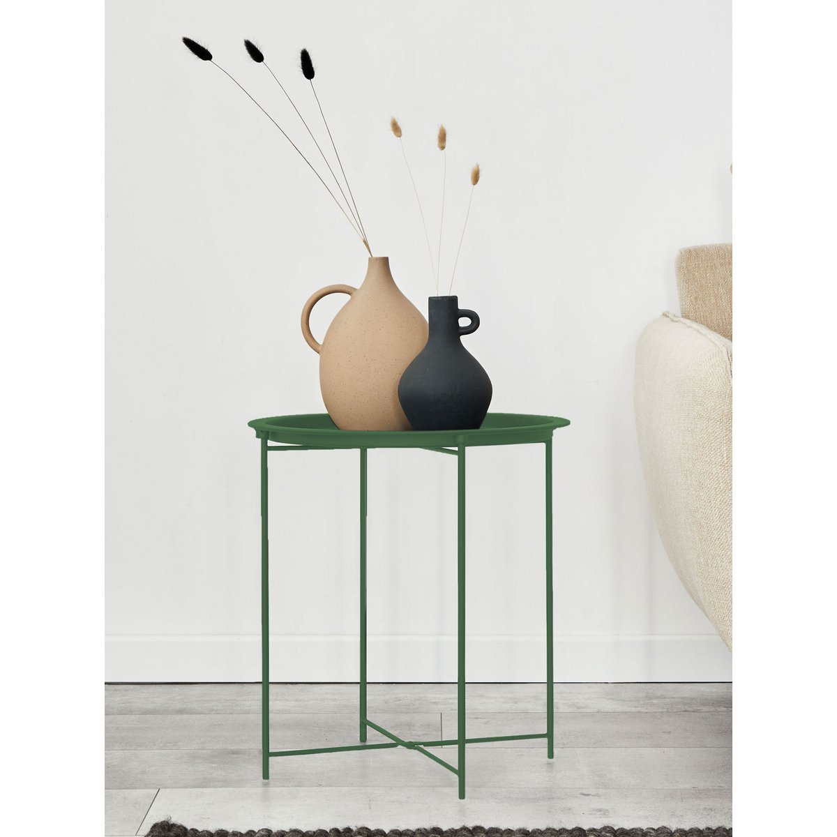 Opvouwbare Metalen Bijzettafel voor Buiten - Ø 47 cm - Afbeelding 2