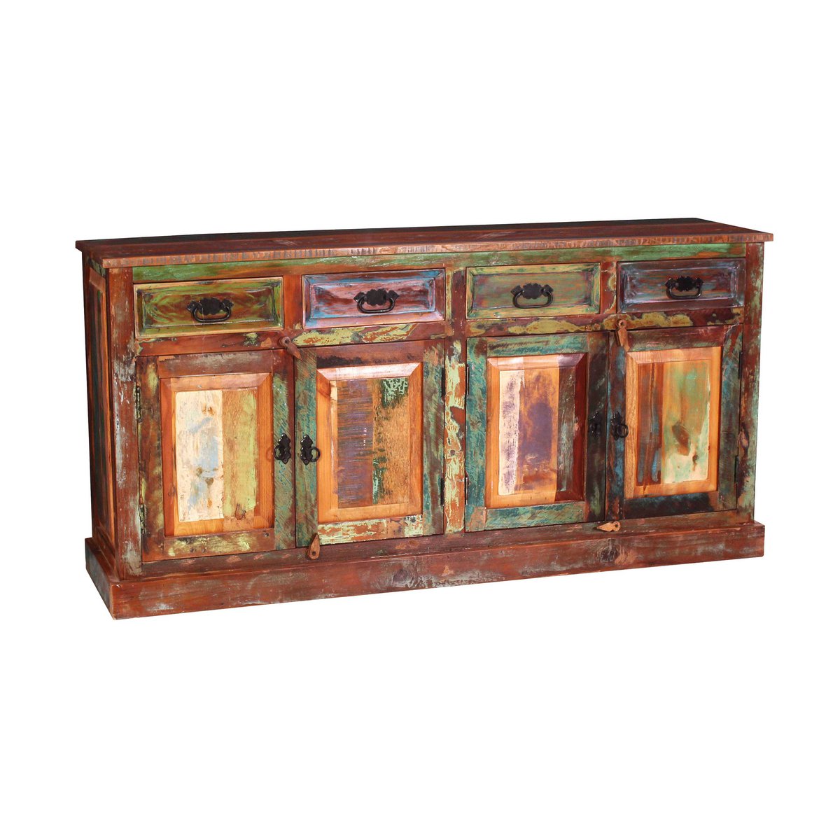 Kleurrijk Dressoir van Gerecycled Hout - 160 cm - Afbeelding 4