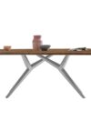 Boomstam eettafel 160 cm met metalen frame