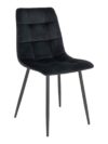 Middelfart Eetkamerstoel - Zwart Fluweel met Zwart Metalen Poten - Set van 2